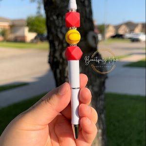 Softball beaded pen